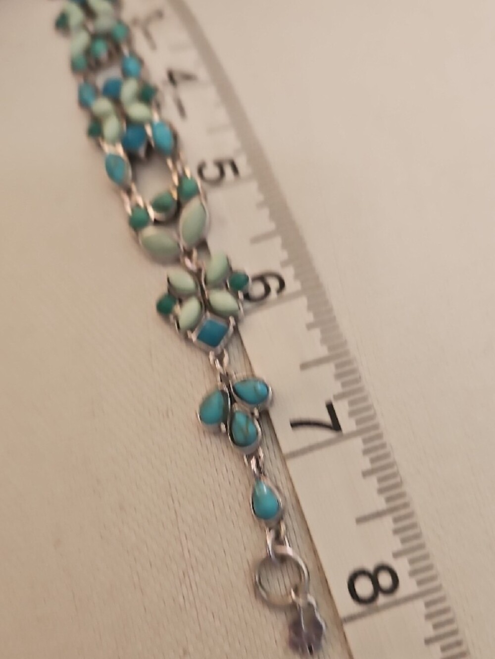 Lucky Brand Turquoise and Mint Green Stone Silver Tone Bracelet - Picture 7 of 9